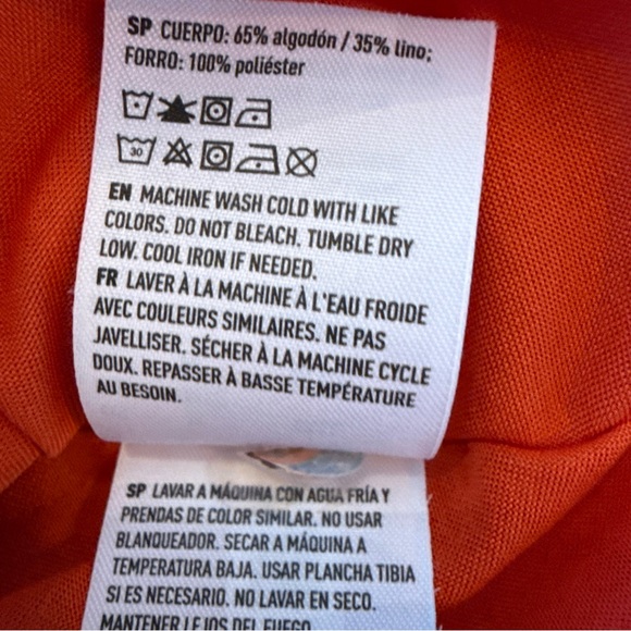 American Eagle Orange/Red V-Neck Halter Dress Tiered Layered Cotton Linen Size M - Picture 13 of 13